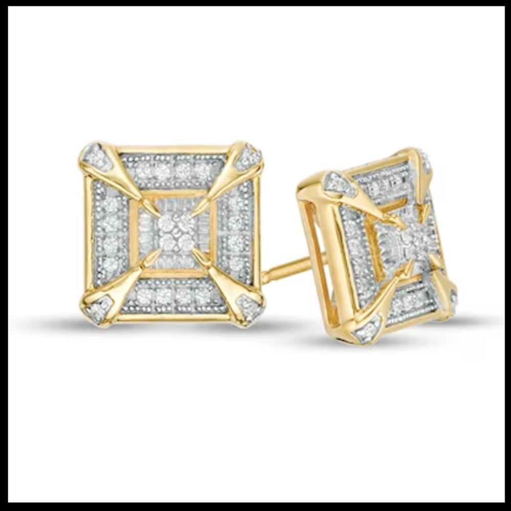 Men's 1/8th carat Diamond Vintage Studs SS.